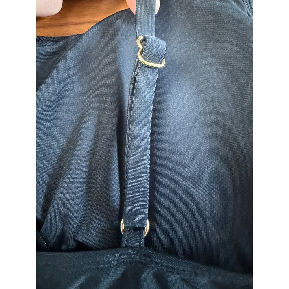 New Quince Italian Cami One-Piece‎ Swimsuit Medium Black Adjustable Straps - Picture 7 of 9